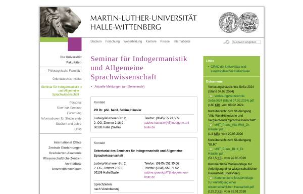 Institut für Indogermanistik, Allgemeine und Angewandte Sprachwissenschaft der Martin-Luther-Universität Halle-Wittenberg