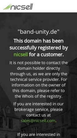 Vorschau der mobilen Webseite www.band-unity.de, Band-Unity
