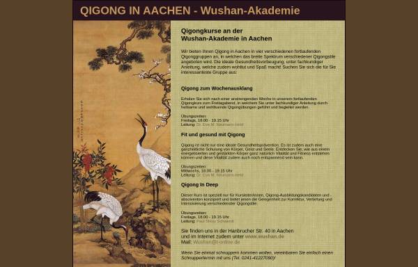 Vorschau von www.aachen-qigong.de, Arbeitskreis Qigong der Wushan International Association e.V.