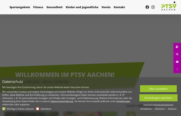 Vorschau von www.ptsv-aachen.de, Post-Telekom-Sportverein 1925 Aachen e.V. (PTSV)