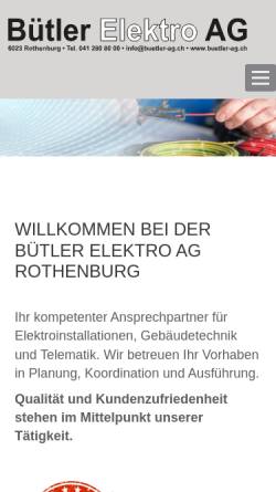 Vorschau der mobilen Webseite www.buetler-ag.ch, Bütler Elektro AG