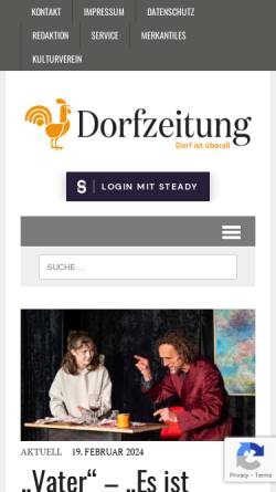 Vorschau der mobilen Webseite www.dorfzeitung.com, Dorfzeitung KULTUR Online