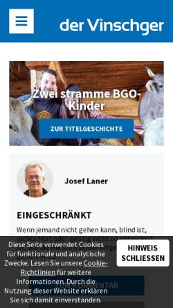 Vorschau der mobilen Webseite www.dervinschger.it, Der Vinschger