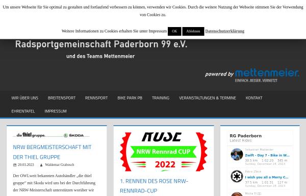 Vorschau von www.rg-paderborn.de, Radsportgemeinschaft Paderborn 99 e.V.