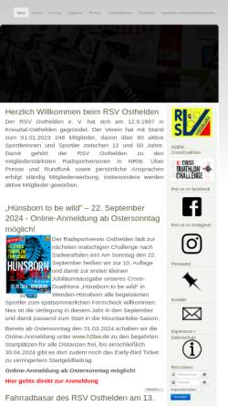 Vorschau der mobilen Webseite www.rsvosthelden.de, Radsportverein Osthelden e.V.