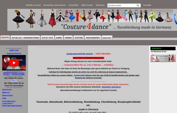 Vorschau von www.couture4dance.eu, Couture4dance, Marion Raedts