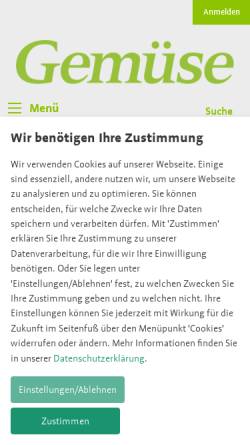 Vorschau der mobilen Webseite www.gemuese-online.de, Gemüse online