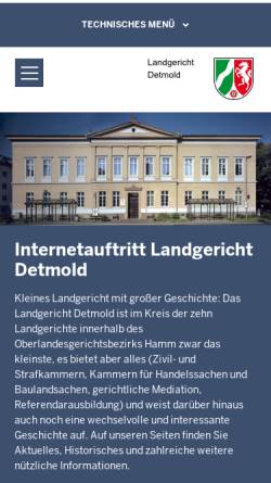 Vorschau der mobilen Webseite www.lg-detmold.nrw.de, Landgericht Detmold