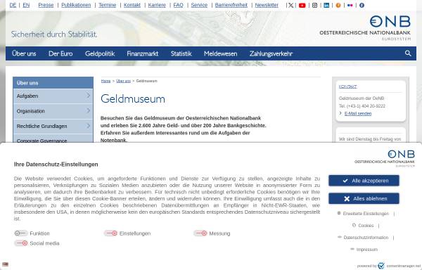 Vorschau von www.oenb.at, Geldmuseum der Österreichischen Nationalbank