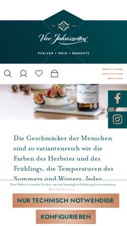 Vorschau der mobilen Webseite www.vj-wein.de, Vier Jahreszeiten Winzer eG