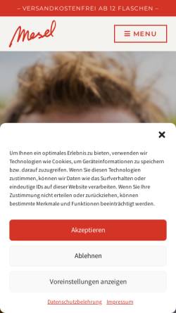 Vorschau der mobilen Webseite www.mesel.de, Weingut Mensel