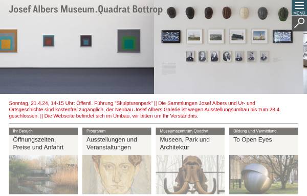 Vorschau von www.quadrat-bottrop.de, Quadrat Bottrop - Museum für Ur- und Ortsgeschichte