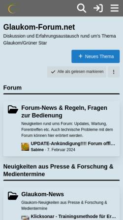 Vorschau der mobilen Webseite www.glaukom-forum.net, Glaukom-Forum