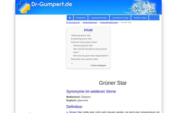 Vorschau von www.dr-gumpert.de, Grüner Star