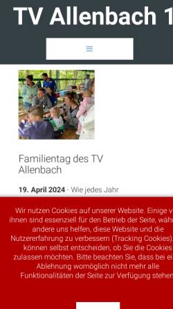 Vorschau der mobilen Webseite www.tv-allenbach.de, TV Allenbach e.V. 1892