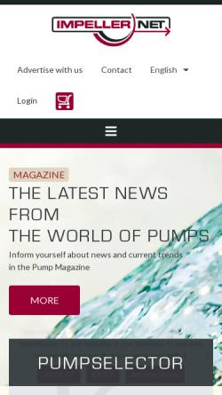 Vorschau der mobilen Webseite impeller.net, impeller.net - Das Online Pumpenmagazin