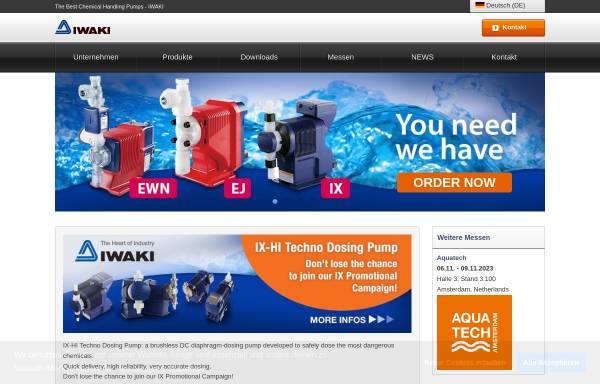 Vorschau von www.iwaki.de, Iwaki Europe GmbH