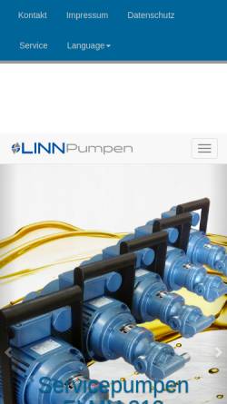 Vorschau der mobilen Webseite www.linn-pumpen.de, Linn Pumpen GmbH