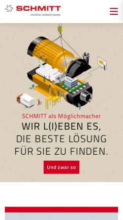 Vorschau der mobilen Webseite www.schmitt-pumpen.de, SCHMITT-Kreiselpumpen
