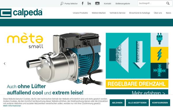 Vorschau von www.calpeda.de, Calpeda Pumpen Vertrieb