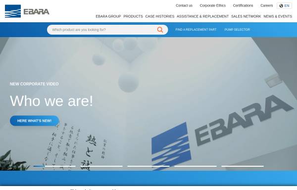 Vorschau von www.ebaraeurope.de, Ebara Pumpen Deutschland GmbH