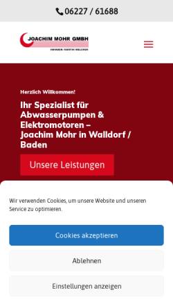 Vorschau der mobilen Webseite www.pumpen-mohr.de, Joachim Mohr GmbH