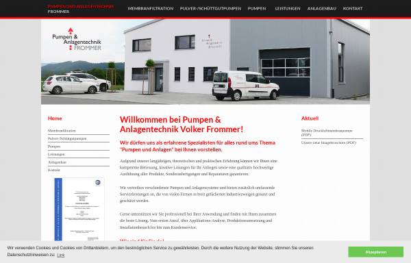 Vorschau von www.pumpe-frommer.de, Pumpen und Anlagentechnik Volker Frommer