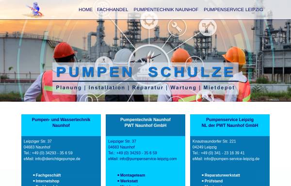 Vorschau von www.dierichtigepumpe.de, Pumpen und Wassertechnik Naunhof, Inh. M. Schulze-Schneider