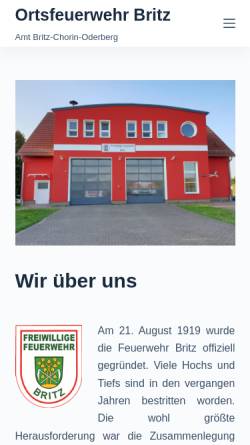 Vorschau der mobilen Webseite www.feuerwehr-britz.de, Freiwillige Feuerwehr Britz
