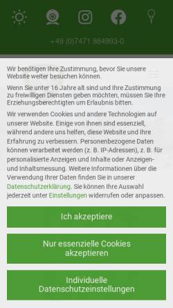 Vorschau der mobilen Webseite www.golfclub-hechingen.de, Golfclub Hechingen