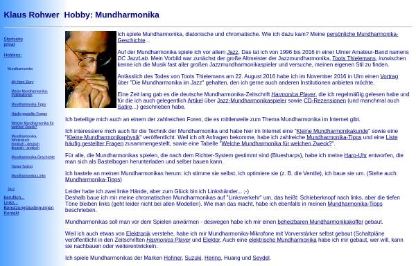 Vorschau von www.klausrohwer.de, Mundharmonika - Klaus Rohwer