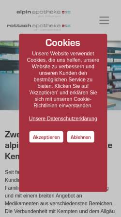 Vorschau der mobilen Webseite www.rottach-apotheke.de, Rottach-Apotheke