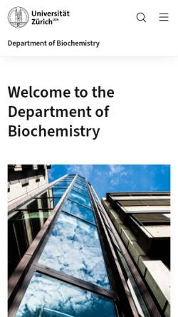 Vorschau der mobilen Webseite www.bioc.uzh.ch, Biochemisches Institut der Universität Zürich