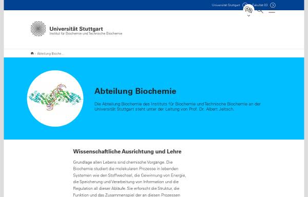 Vorschau von www.uni-stuttgart.de, Institut für Biochemie der Universität Stuttgart