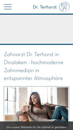 Vorschau der mobilen Webseite www.dr-terhorst.de, Dr. Hardy Terhorst, Zahnarzt
