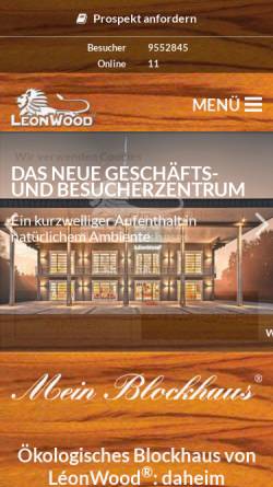Vorschau der mobilen Webseite www.leonwood.de, Maust - LéonWood Holz-Blockhaus GmbH
