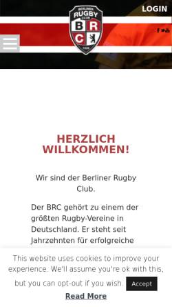 Vorschau der mobilen Webseite www.berliner-rugby-club.de, Berliner Rugby Club