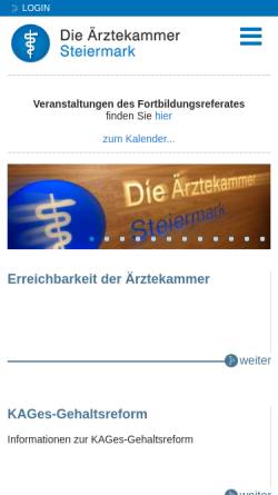 Vorschau der mobilen Webseite www.aekstmk.or.at, Ärztekammer Steiermark