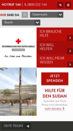 Vorschau der mobilen Webseite www.st.roteskreuz.at, Rotes Kreuz Steiermark