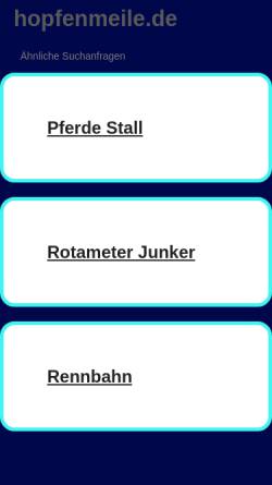 Vorschau der mobilen Webseite www.hopfenmeile.de, Trabrennbahn Pfaffenhofen