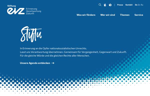 Vorschau von www.stiftung-evz.de, Stiftung Erinnerung, Verantwortung und Zukunft
