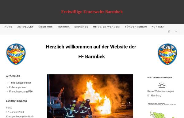 Vorschau von ff-barmbek.de, Freiwillige Feuerwehr Barmbek