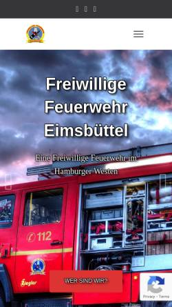 Vorschau der mobilen Webseite www.ff-eimsbuettel.de, Freiwillige Feuerwehr Eimsbüttel