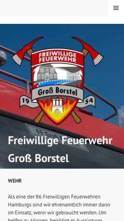 Vorschau der mobilen Webseite www.ff-gross-borstel.de, Freiwillige Feuerwehr Groß Borstel