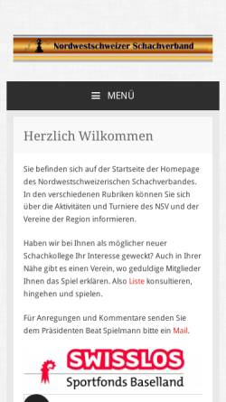 Vorschau der mobilen Webseite www.schach-nsv.ch, Nordwestschweizer Schachverband