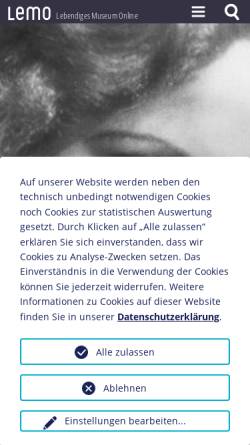 Vorschau der mobilen Webseite www.dhm.de, Biographie: Leni Riefenstahl, geb. 1902