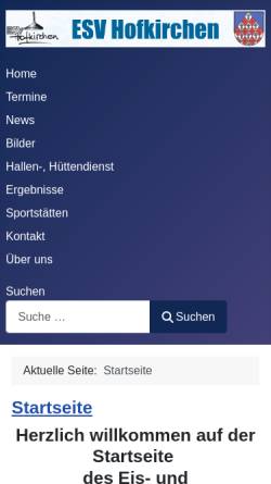Vorschau der mobilen Webseite www.esv-hofkirchen.at, ESV-Hofkirchen