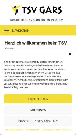 Vorschau der mobilen Webseite www.tsvgars.de, TSV Gars am Inn - Abteilung Eisschießen