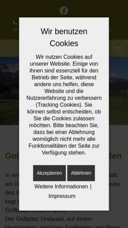 Vorschau der mobilen Webseite www.golf-urslautal.at, Golfplatz Urslautal