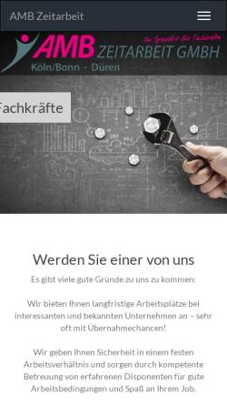 Vorschau der mobilen Webseite www.amb-zeit.de, AMB Zeitarbeit GmbH